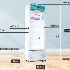 Kích thước tủ mát Sanaky Vh-258KL