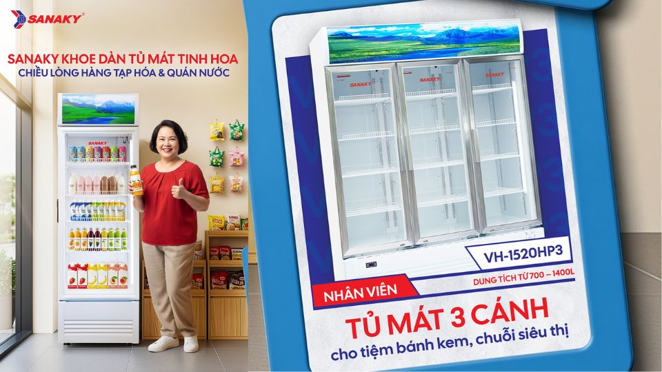 Tủ Mát Vàng Cho Cửa Hàng - VH-1520HP3