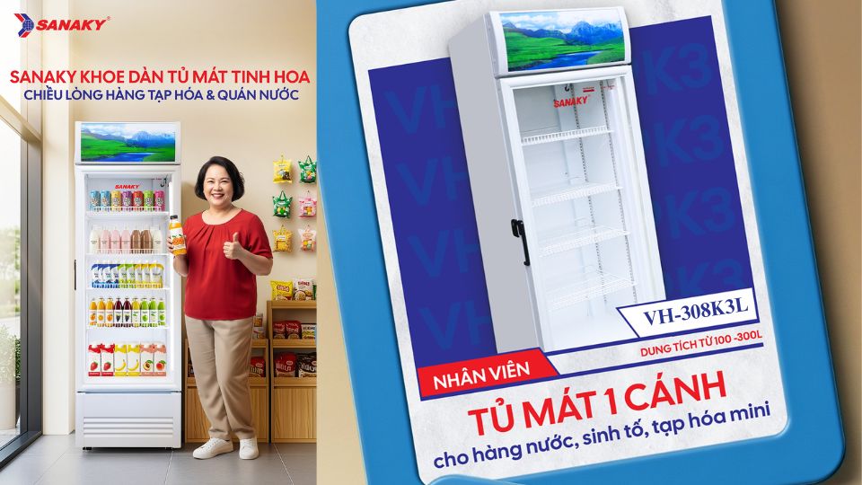 Tủ Mát Vàng Cho Cửa Hàng - VH-308K3L