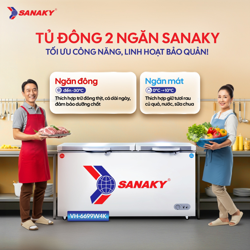 Lựa chọn tủ đông VH-6699w4k cho quán cơm