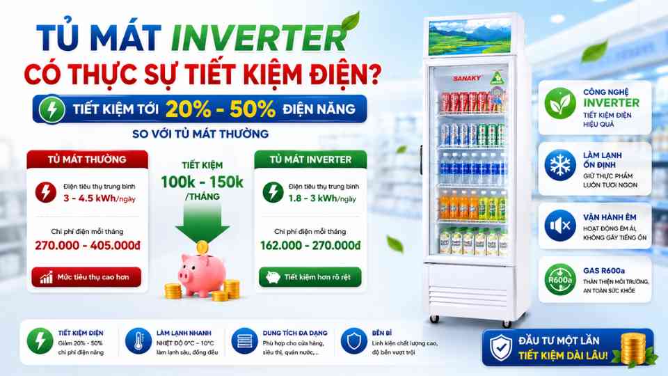 Tủ Mát Inverter Có Thực Sự Tiết Kiệm Điện Không