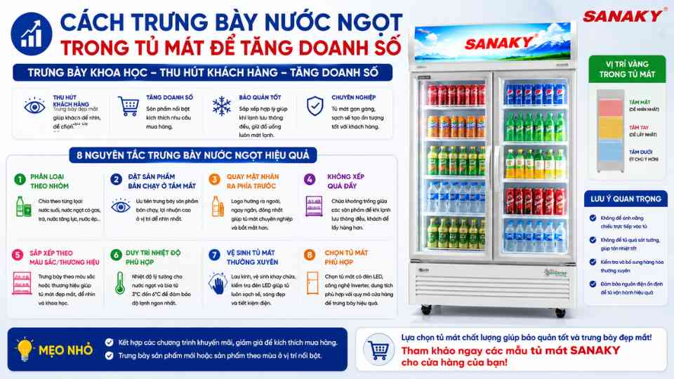 Cách Trưng Bày Nước Ngọt Trong Tủ Mát Để Tăng Doanh Số