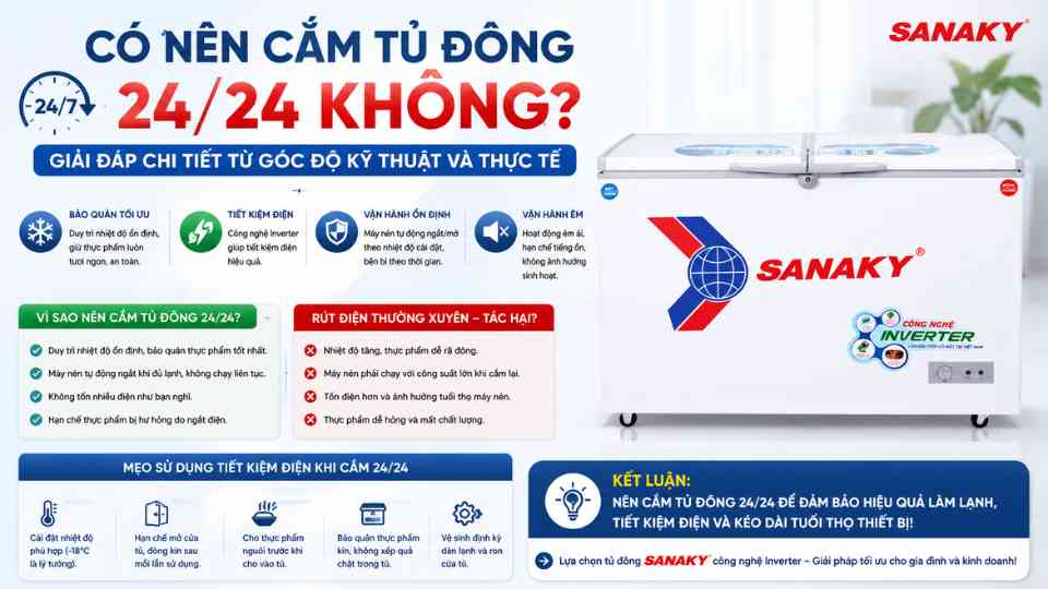 Có Nên Cắm Tủ Đông 2424 Không
