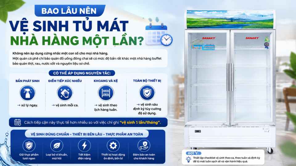 Bao Lâu Nên Vệ Sinh Tủ Mát Nhà Hàng Một Lần