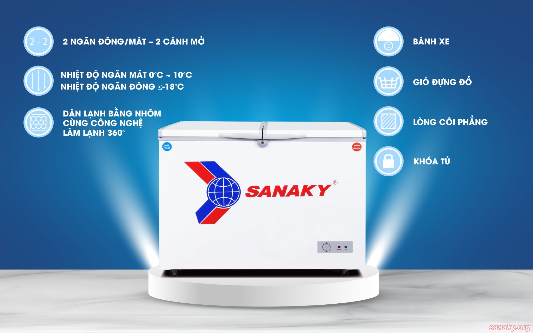 Đặc điểm tủ đông sanaky 405W2