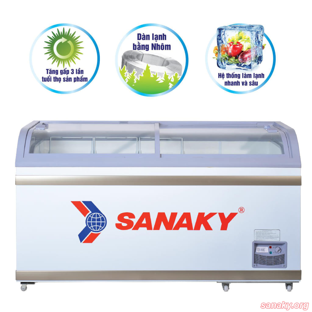 Tủ đông mặt kính cường lực Sanaky 230 Lít VH-2899W2KD – BestMua