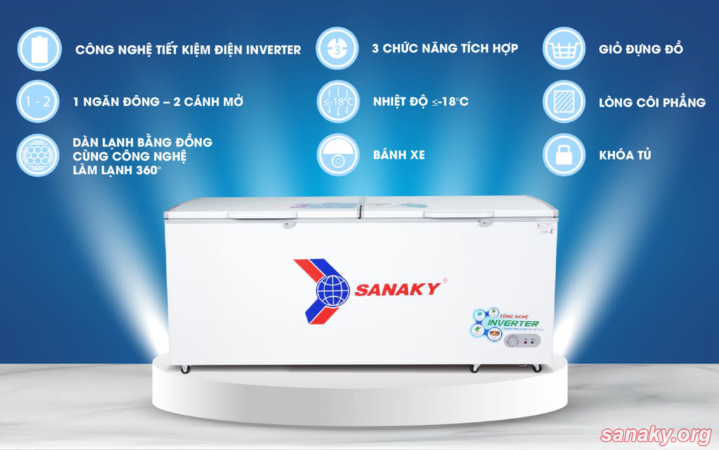 Đặc điểm tủ đông Sanaky Inverter VH-8699HY3 dung tích 761 lít