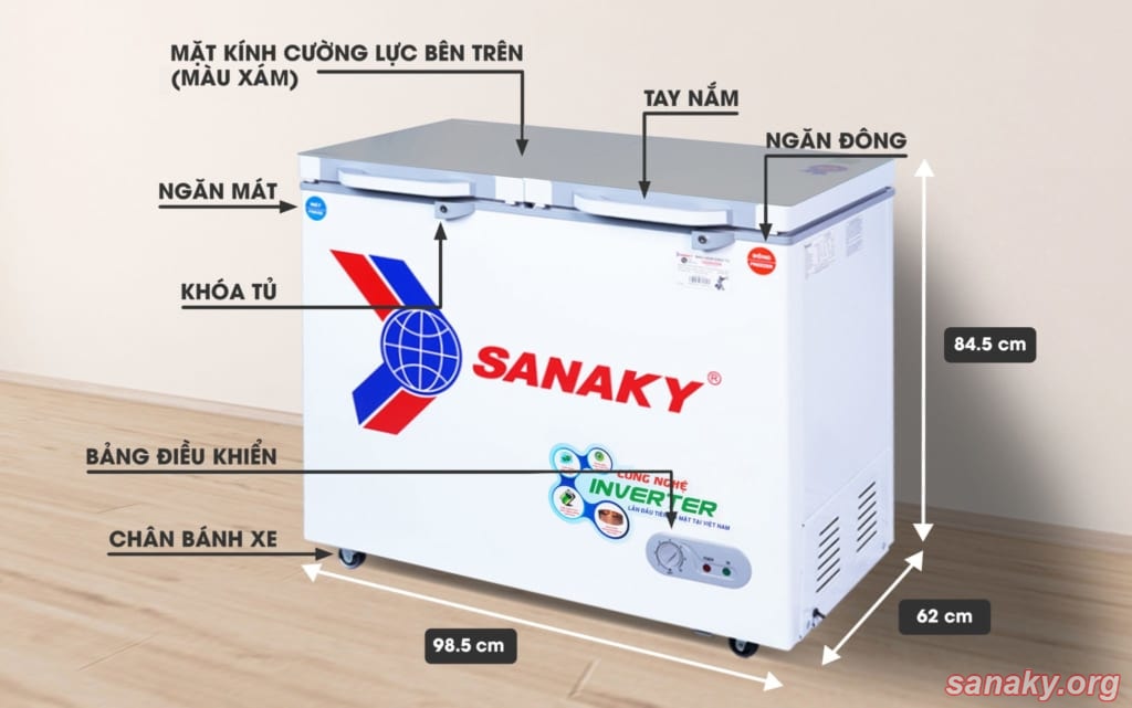 Tủ đông mát Sanaky Inverter VH-2599W4K