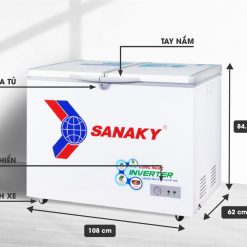 Kích thước tủ đông Sanaky Inverter VH-2899A3