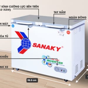 Kích thước tủ đông Sanaky VH-2599W4K