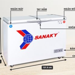 Kích thước tủ đông Sanaky VH-365W2