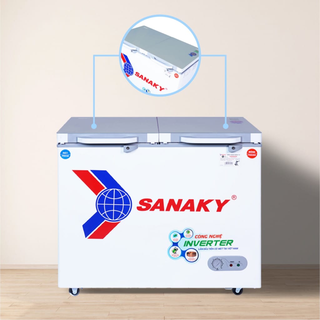 Mặt cánh kính cường lực tủ đông Sanaky VH-2599W4K