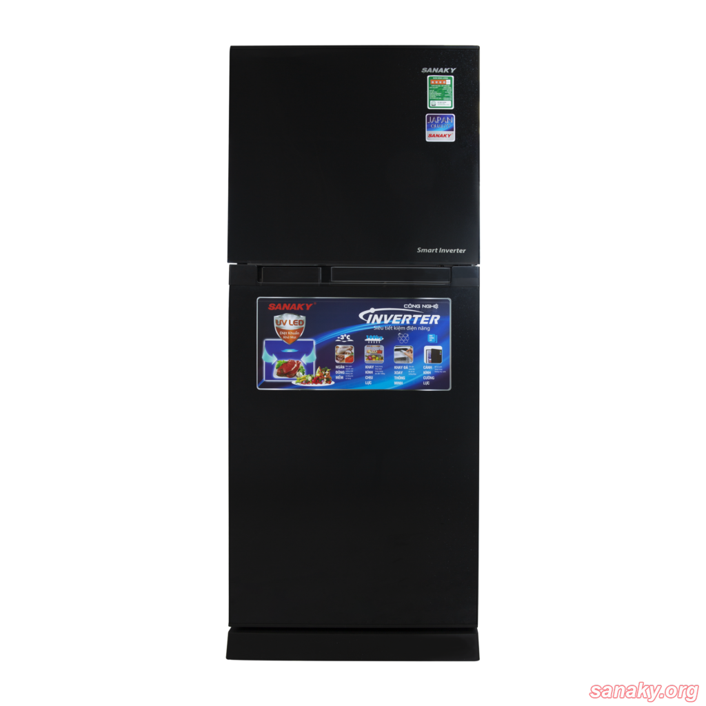 Tủ lạnh Sanaky Inverter VH-199KD (Kính Đen)