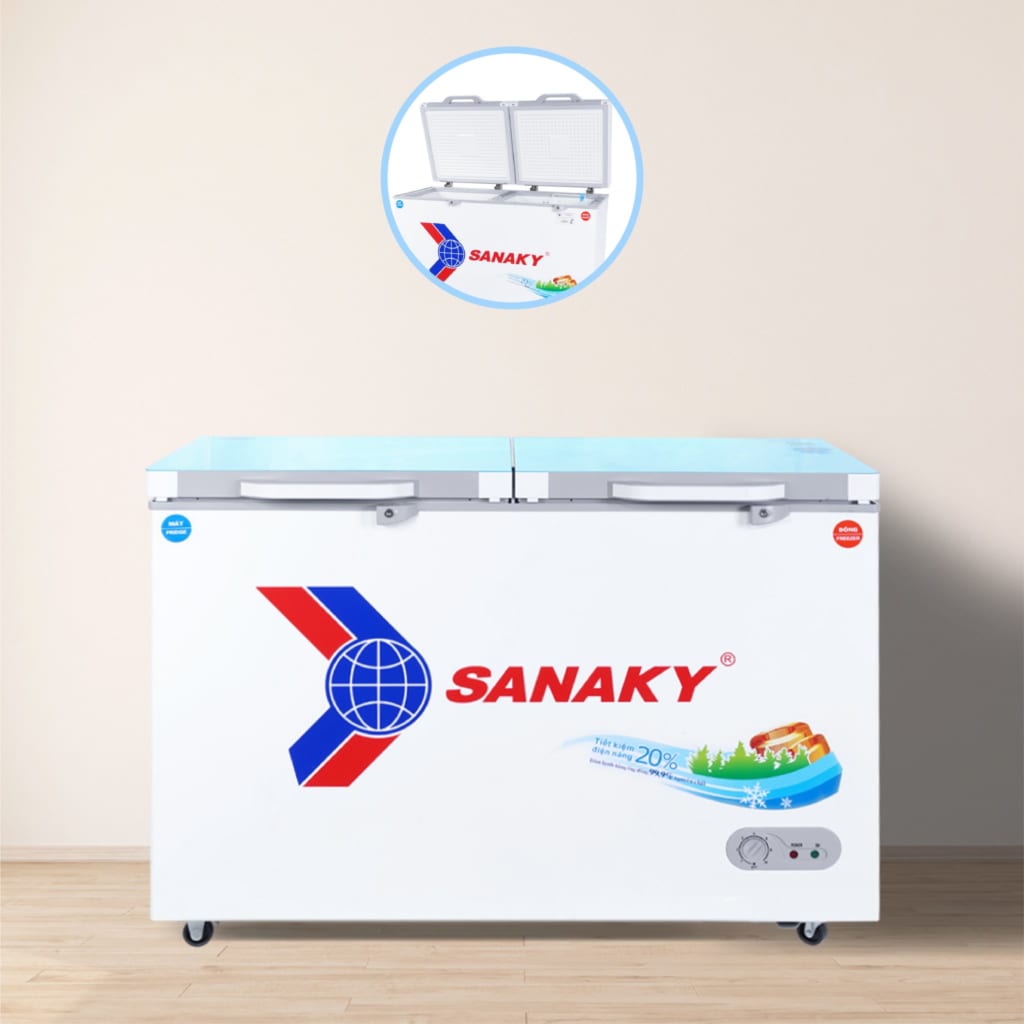 Thiết kế 2 cánh mở tủ đông Sanaky VH-2899W4KD