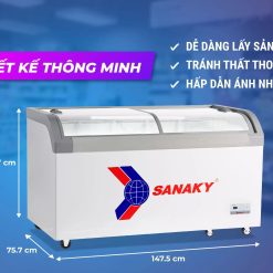 Thiết kế tủ đông nắp kính sanaky VH-888K
