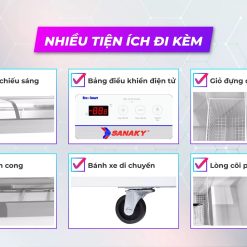 Nhiều tiện ích đi kèm tủ đông nắp kính VH-888K