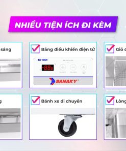 Nhiều tiện ích đi kèm tủ đông nắp kính VH-888K