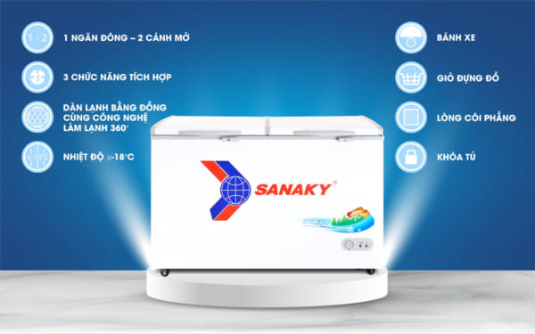 Đặc điểm chung của các tủ đông Sanaky model VH-8699HY, VH-6699HY, VH-5699HY
