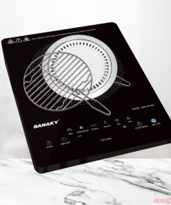 Bếp Hồng Ngoại Sanaky còn có thể nướng đồ ăn ngay trên bề mặt bếp với vỉ nướng đi kèm