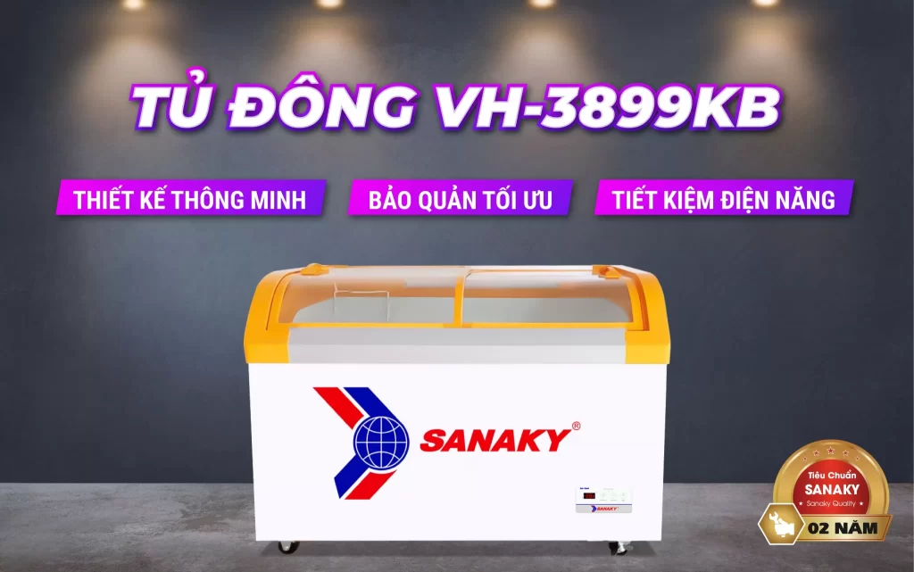 Tủ đông Sanaky 380L VH-3899KB cánh kính