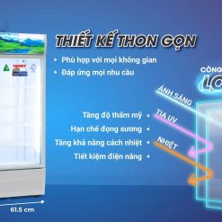 Kích thước Tủ mát Sanaky 400L VH-4089K3 dàn đồng Inverter