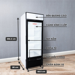 Kích thước tủ đông đứng Sanaky VH-768K