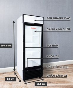 Kích thước tủ đông đứng Sanaky VH-768K