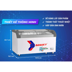 Kích thước tủ đông Inverter VH-899K3A