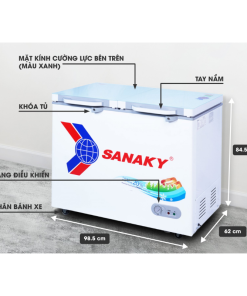 Kích thước tủ đông Sanaky VH-2599A2KD