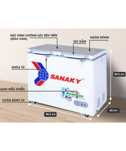 Kích thước tủ đông Sanaky VH-2599A4K