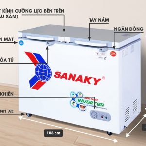Kích thước tủ đông Sanaky VH-2899W4K