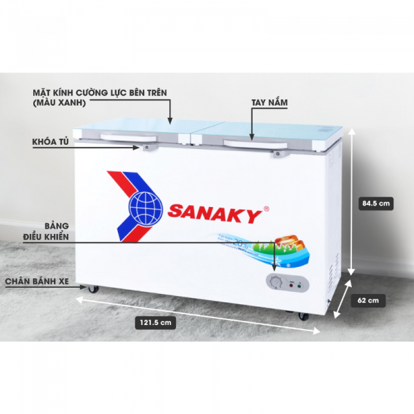 Kích thước tủ đông Sanaky VH-3699A2KD