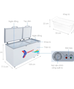 Kích thước tủ đông Sanaky VH-6699HY