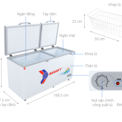 Kích thước tủ đông Sanaky VH-6699W1