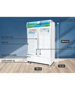 Kích thước tủ mát Sanaky VH-1009HP