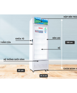 Kích thước tủ mát Sanaky VH-358KL