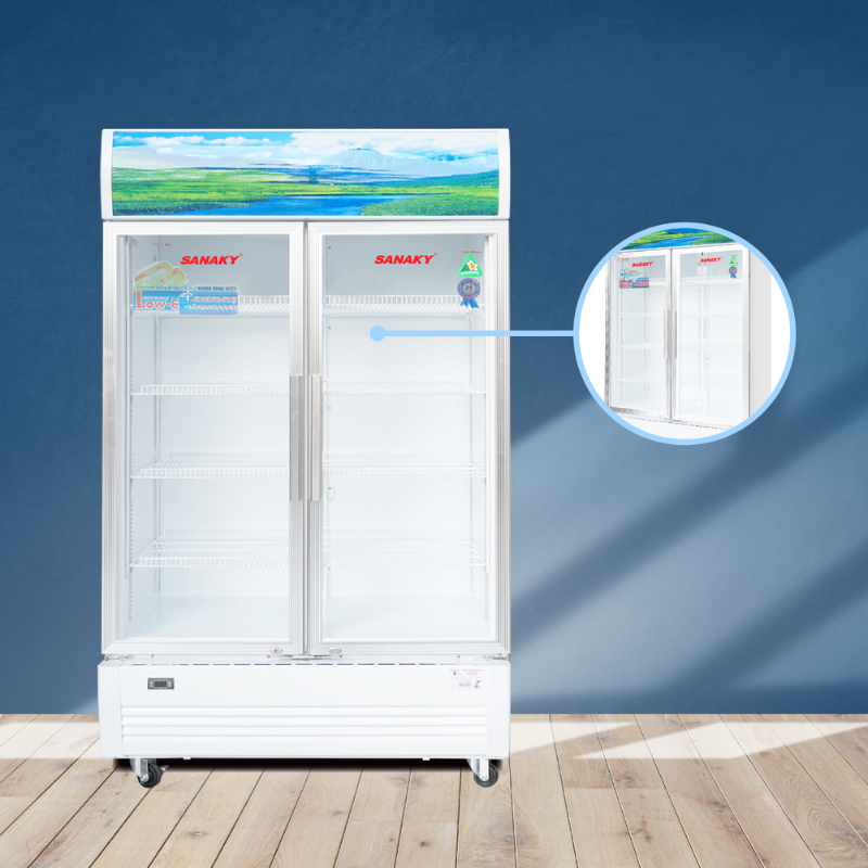 Kính Low-E tủ mát VH-1009HP giúp hạn chế đọng sương
