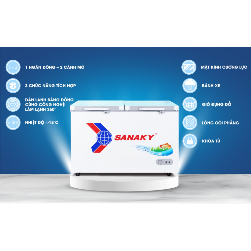 Tính năng chính của sản phẩm tủ đông thương hiệu Sanaky VH-4099A4KD
