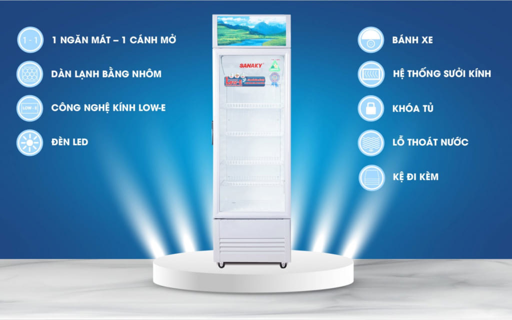 Tủ mát Sanaky Inverter VH-408K3L dung tích sử dụng 400L