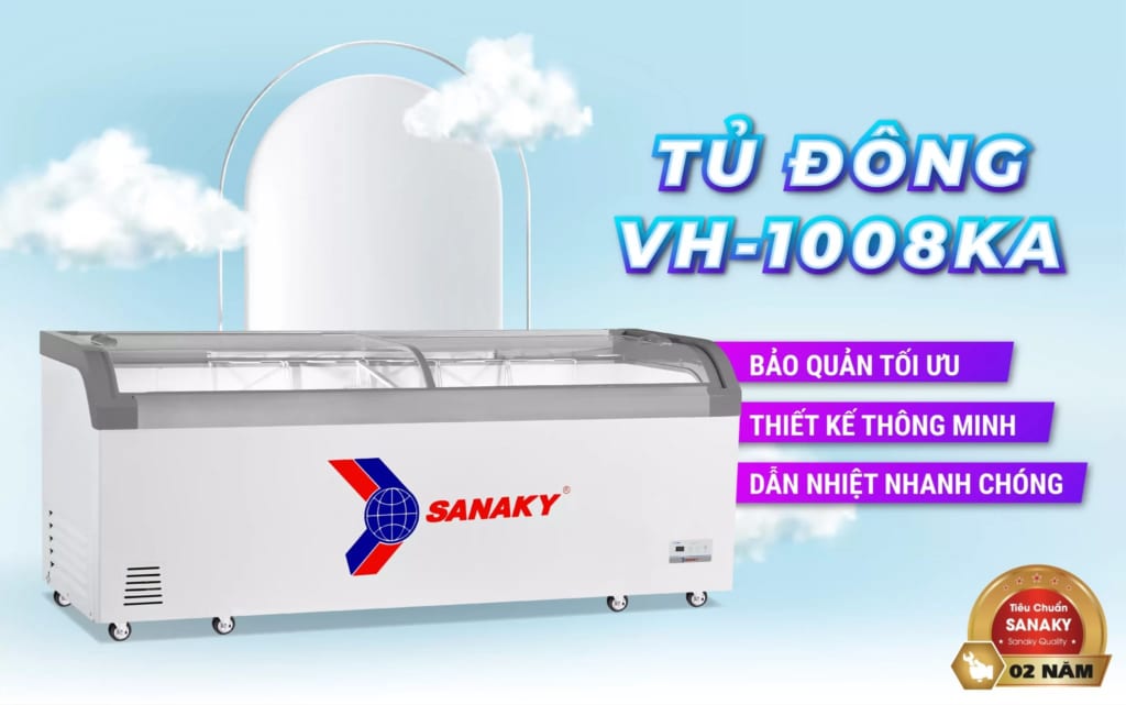 Tủ đông Sanaky VH-1008KA bảo quản tối ưu, thiết kế thông minh, dẫn nhiệt nhanh chóng 