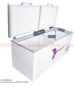 Kích thước lòng trong tủ đông Sanaky cường lực VH-8699HY4K