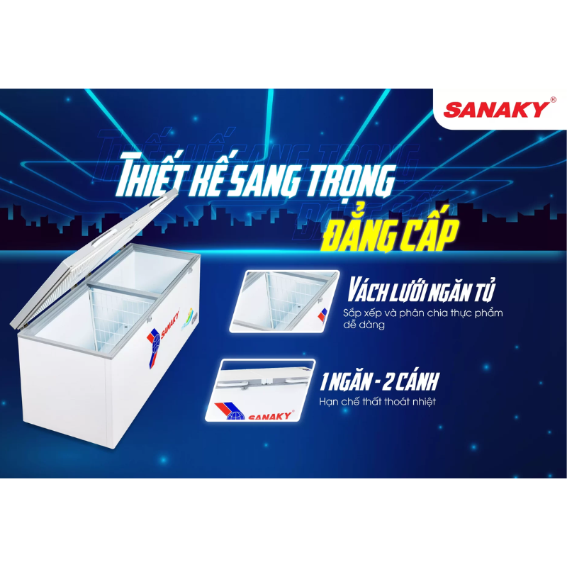 Thiết kế tủ đông Sanaky VH-8699HYK sang trọng đẳng cấp