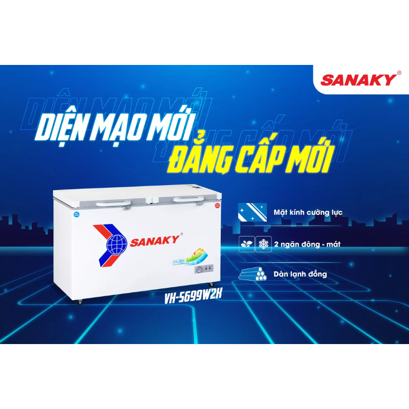 Diện mạo mới của tủ đông Sanaky VH-5699W2K