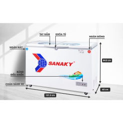 Kích thước sản phẩm tủ đông VH-4099W1
