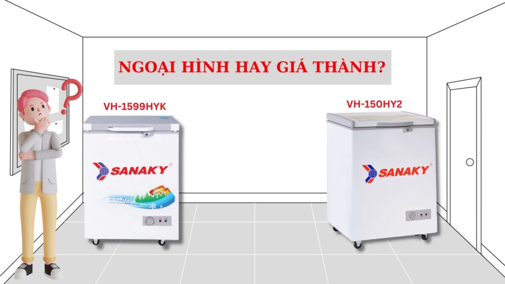 tủ đông sanaky VH-1599HYK và VH-150HY2 dung tích 100 lít