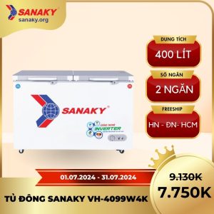 Tủ đông Sanaky VH-4099W4K 2 ngăn 2 cánh