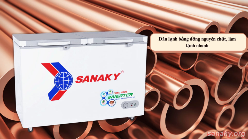 Tủ đông 1 ngăn Sanaky VH-4099A4K dàn lạnh đồng nguyên chất