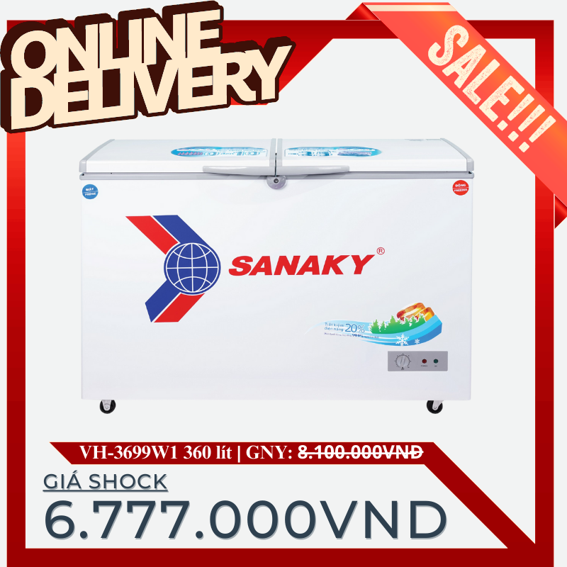 Tủ đông Sanaky tháng 7 Khuyến mại VH-3699W1