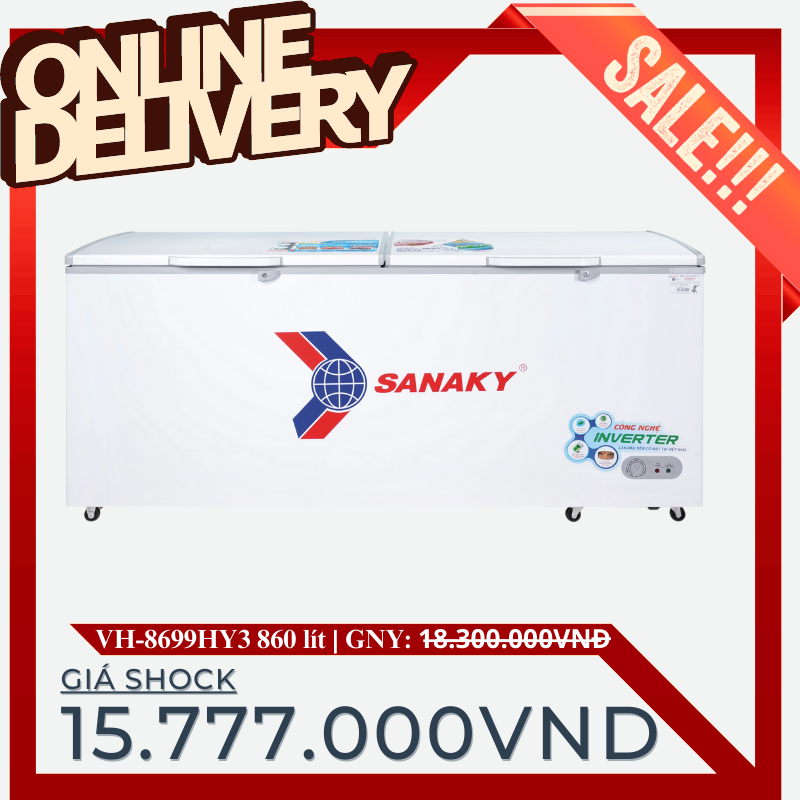 Tủ đông Sanaky khuyến mại tháng 7 VH-8699HY3