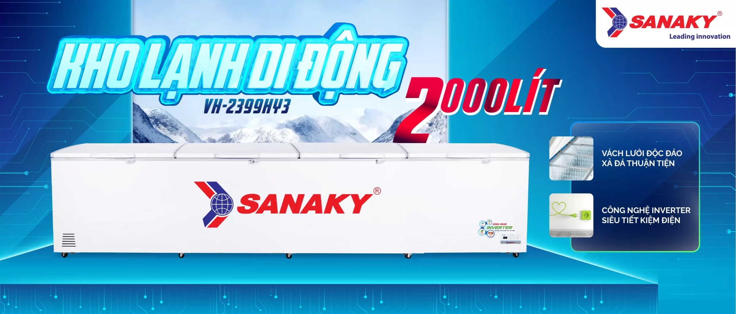 Tủ đông Sanaky VH-2399HY3 2000 lít dung tích